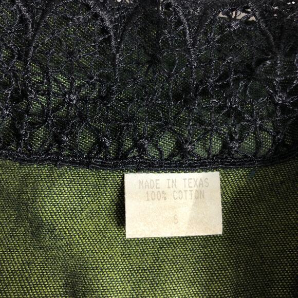 Unbranded Vest Womens Small Green Lace Crochet Hem Cotton Boho Festival Western‎ - Picture 3 of 8